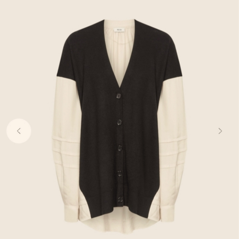 Reiss Addison Wool Blend Colorblock Button Down V… - image 5